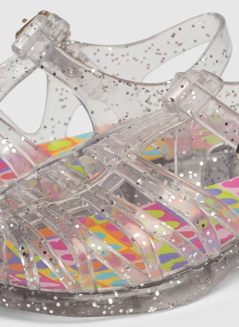 Sandália Transparente Com brilho Infantil Menina