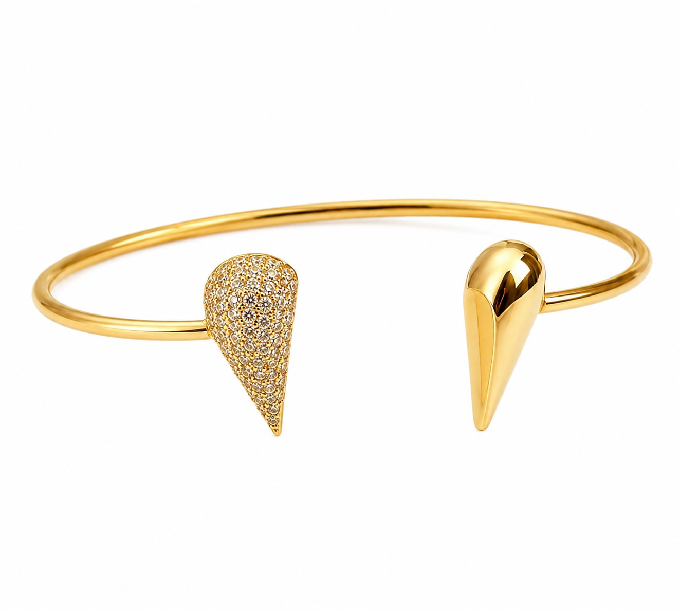 Bracelete Coração Partido Dourado