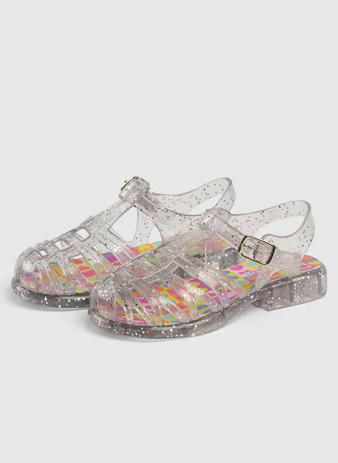 Sandália Transparente Com brilho Infantil Menina
