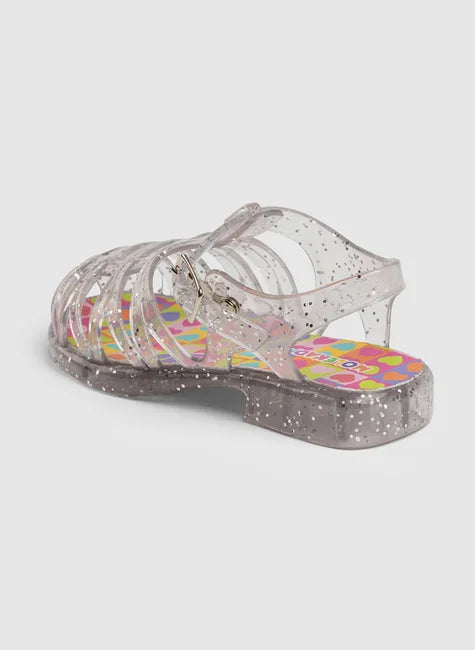 Sandália Transparente Com brilho Infantil Menina