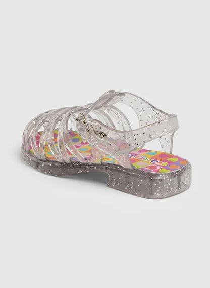 Sandália Transparente Com brilho Infantil Menina