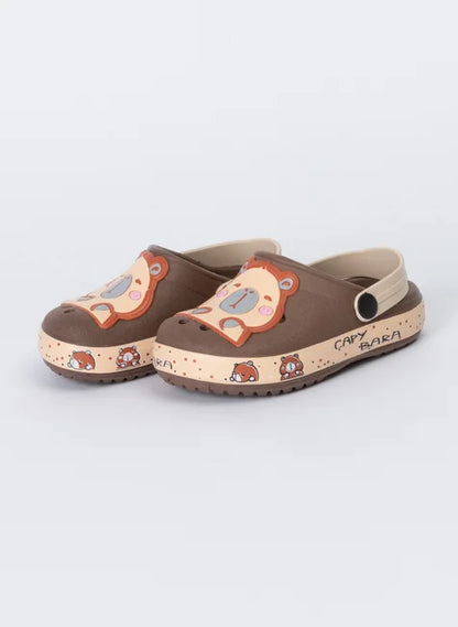 Babuche Infantil Unissex Marrom Escuro Capivara