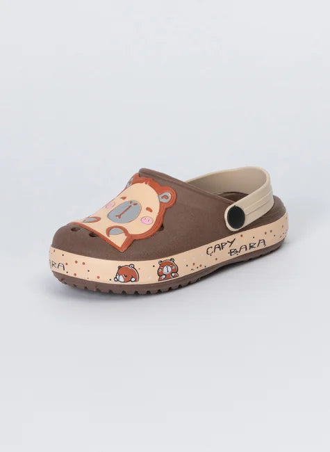 Babuche Infantil Unissex Marrom Escuro Capivara