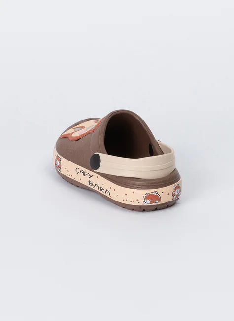 Babuche Infantil Unissex Marrom Escuro Capivara