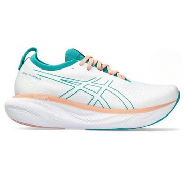 Asics Gel - Nimbus 25 Branco com Jade e Laranja