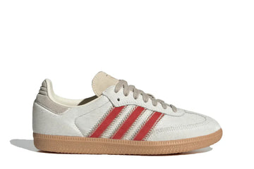 Tênis Adidas Samba OG Pony Hair Wonder Beige Better Scarlet vista lateral