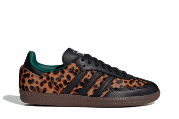 Tênis Adidas Samba Og Collegiate Green Leopard Marrom vista lateral