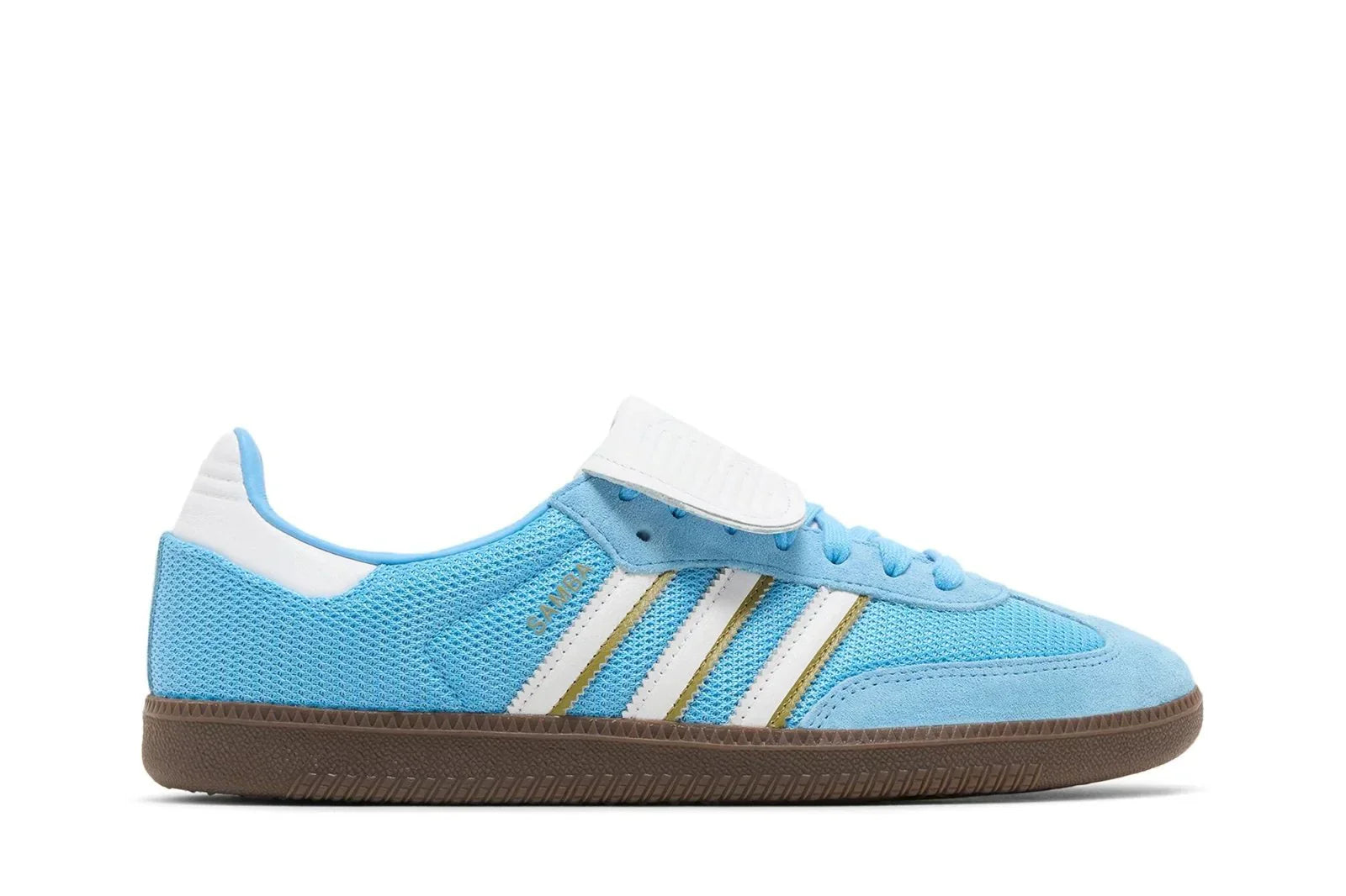 Tênis Adidas Samba Og Semi Blue Burst Azul vista lateral