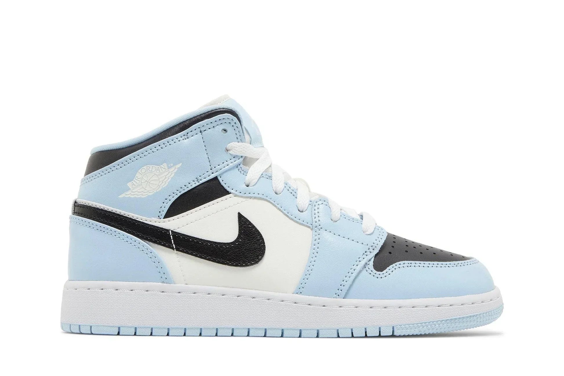 Tênis Air Jordan 1 Mid Ice Blue Azul vista lateral