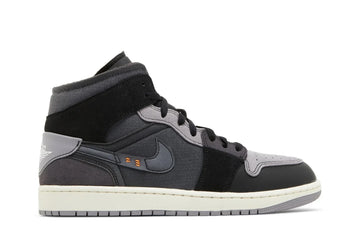 Tênis Air Jordan 1 Mid SE Craft Inside Out Black Preto vista lateral