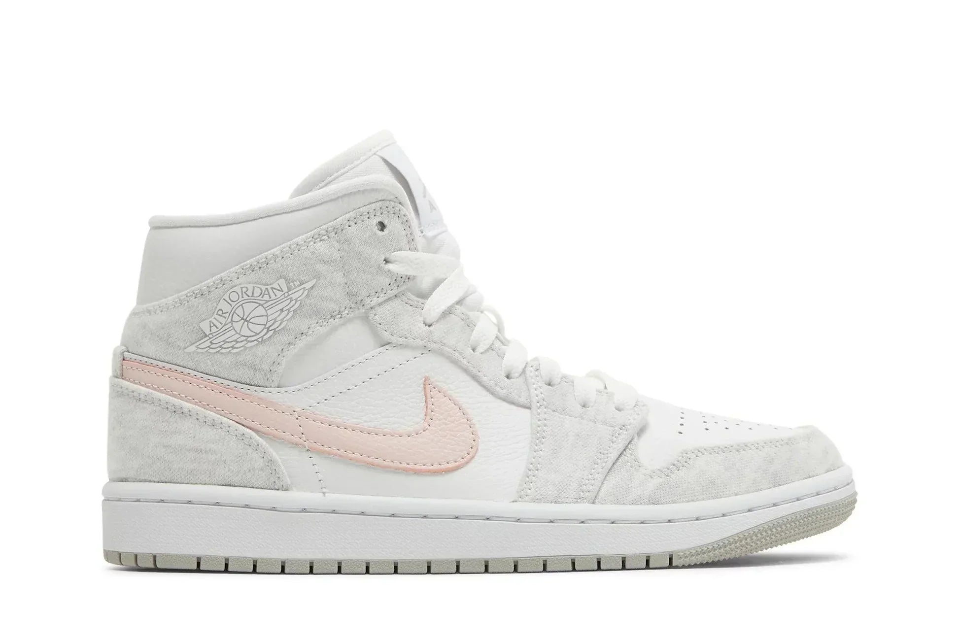 Tênis Air Jordan 1 Mid SE Light Iron Ore Cinza vista lateral