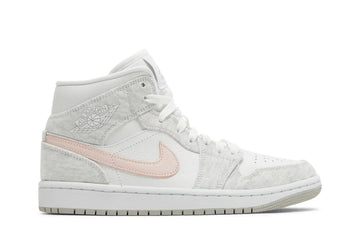 Tênis Air Jordan 1 Mid SE Light Iron Ore Cinza vista lateral
