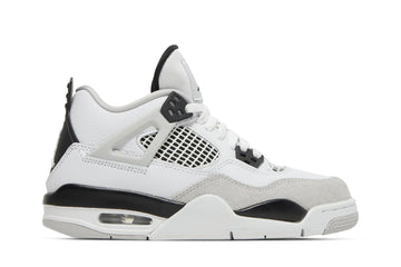 Tênis Air Jordan 4 Retro Military Black Branco vista lateral