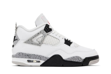 Tênis Air Jordan 4 Retro OG Nike White Cement Couro Branco vista lateral