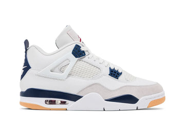 Tênis Air Jordan 4 x Retro SP Navy Branco vista lateral