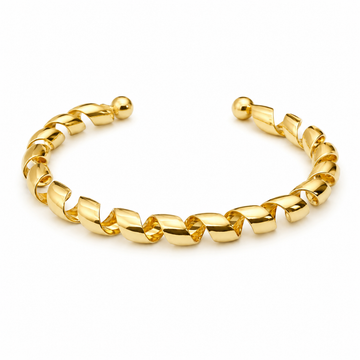 Bracelete Feminino Dourado Trançado Elegance
