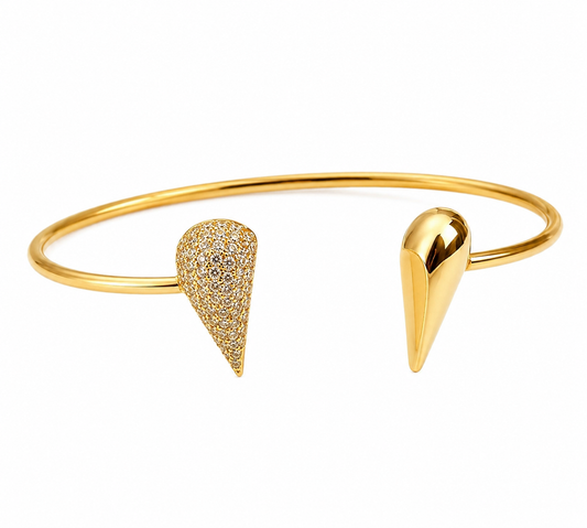 Bracelete Coração Partido Dourado