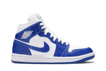 Tênis Nike Air Jordan 1 Mid Kentucky Blue Azul vista lateral