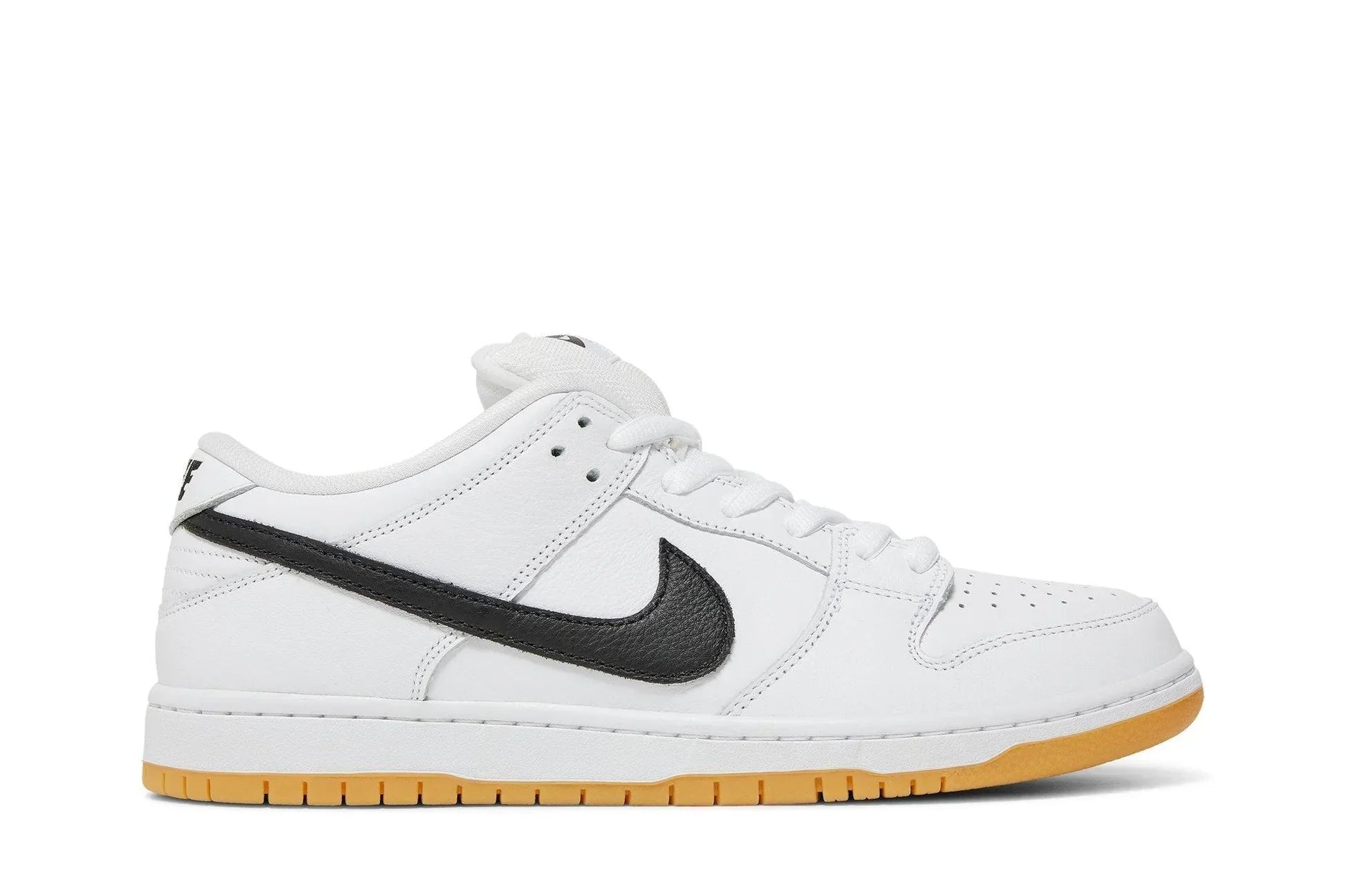 Tênis Nike SB Dunk Low Pro ISO White Gum Branco vista lateral