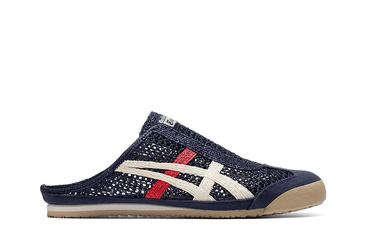 Tênis Onitsuka Tiger Mexico 66 Sabot Iron Navy Cream Azul vista lateral