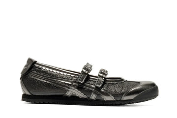 Tênis Onitsuka Tiger Mexico 66 TGRS Black/Gunmetal Glitter Pack Preto vista lateral