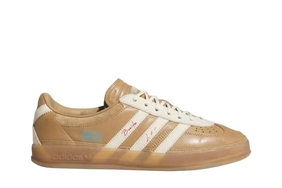 Tênis Adidas Bad Bunny Gazelle Indoor x Messi Cardboard Marrom vista superior