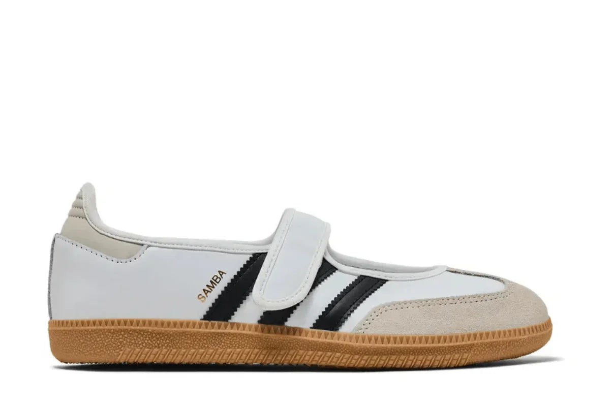 Tênis Adidas Samba Jane White Black Branco vista superior