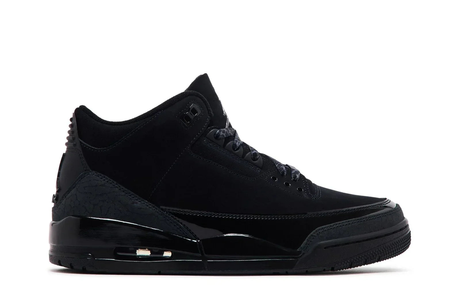 Tênis Air Jordan 3 Retro Black Cat Preto detalhe do material