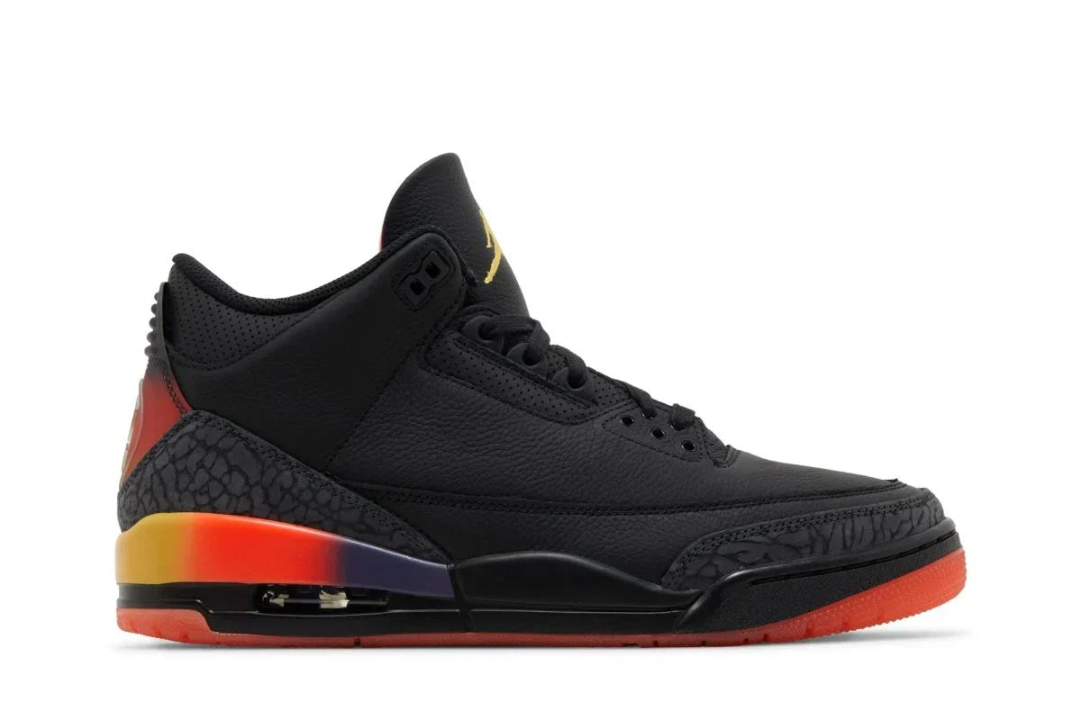 Tênis Air Jordan 3 Retro x J Balvin Rio Preto detalhe do solado