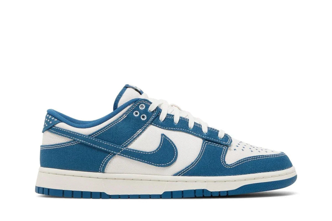 Tênis Nike Dunk Low Sashiko Industrial Blue Azul vista lateral