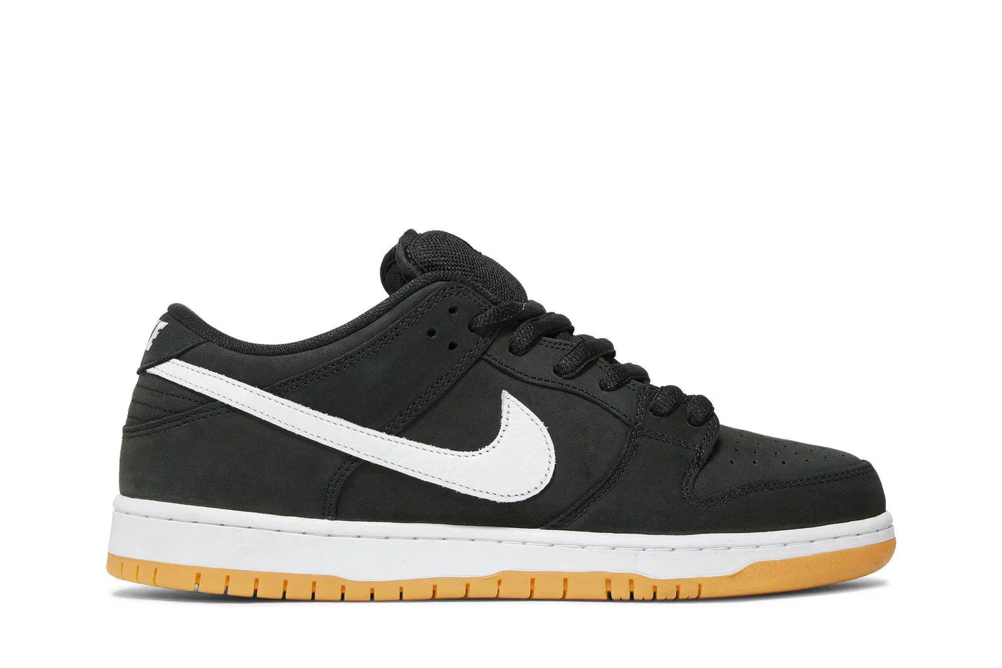 Tênis Nike SB Dunk Low Pro ISO Black Gum Preto detalhe do material