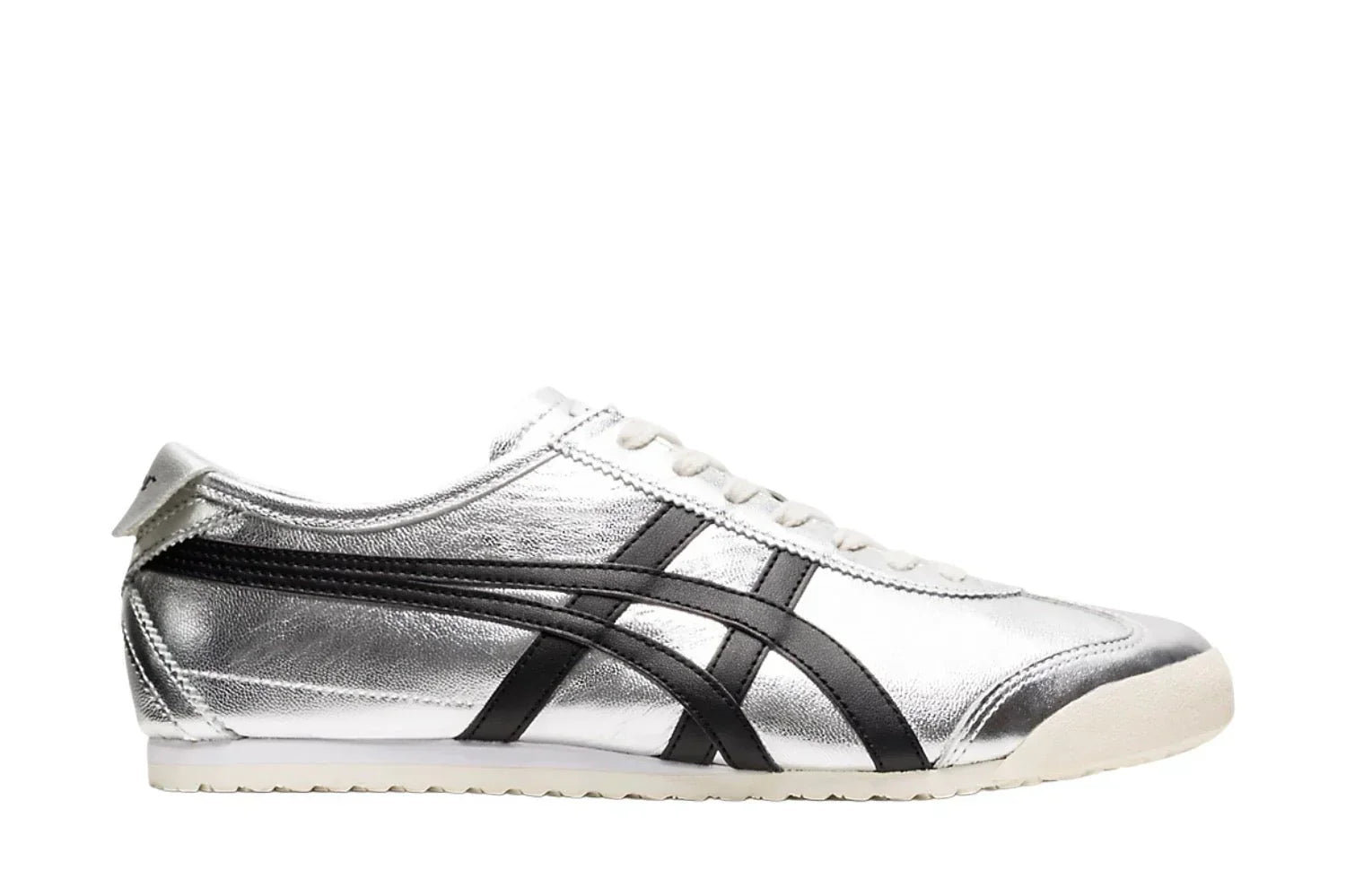 Tênis Onitsuka Tiger Mexico 66 Pure Silver Black Cinza vista lateral